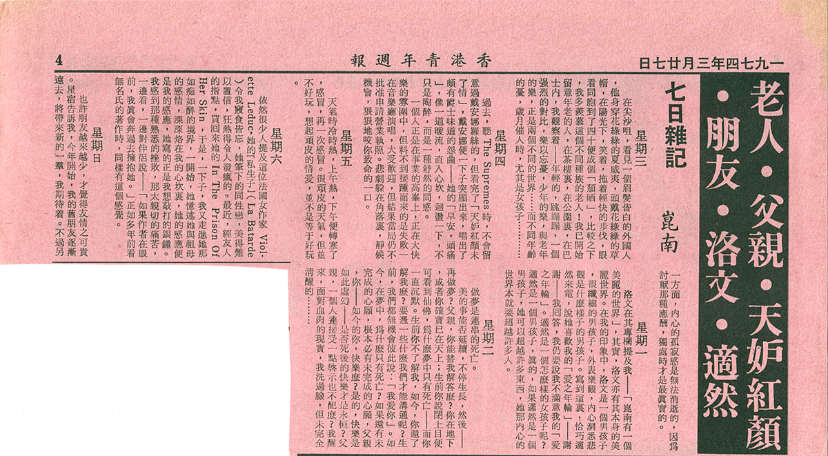 七日雜記 崑南